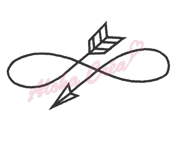 570x458 Machine Embroidery Design Arrow Infinity Sign 5 Sizes