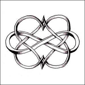 300x300 Double Heart Infinity Temporary Tattoo Beauty