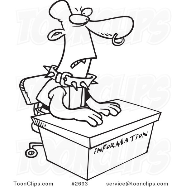 581x600 Cartoon Black And White Line Drawing Of A Scary Guy