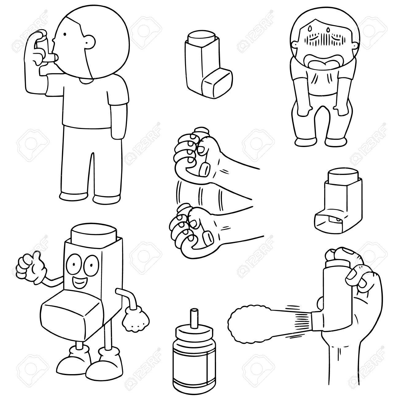 1300x1300 Vector Set Of Inhalation Medicine Royalty Free Cliparts, Vectors
