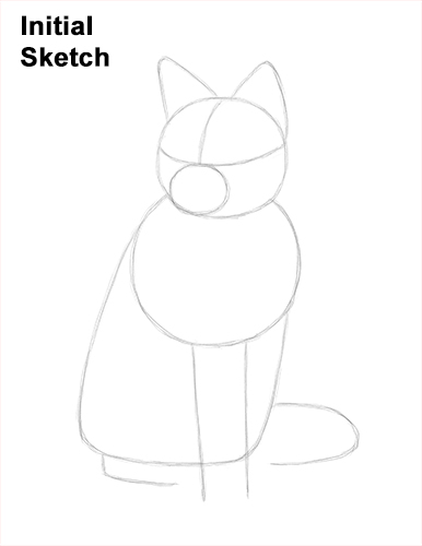386x500 How To Draw A Fox (Sitting)
