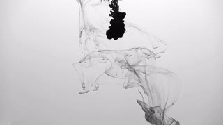 320x180 Ink In Water Black And White Stock Video Footage