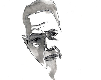 340x270 Original Portrait Drawing Woman Pen And Ink Ink Drawing