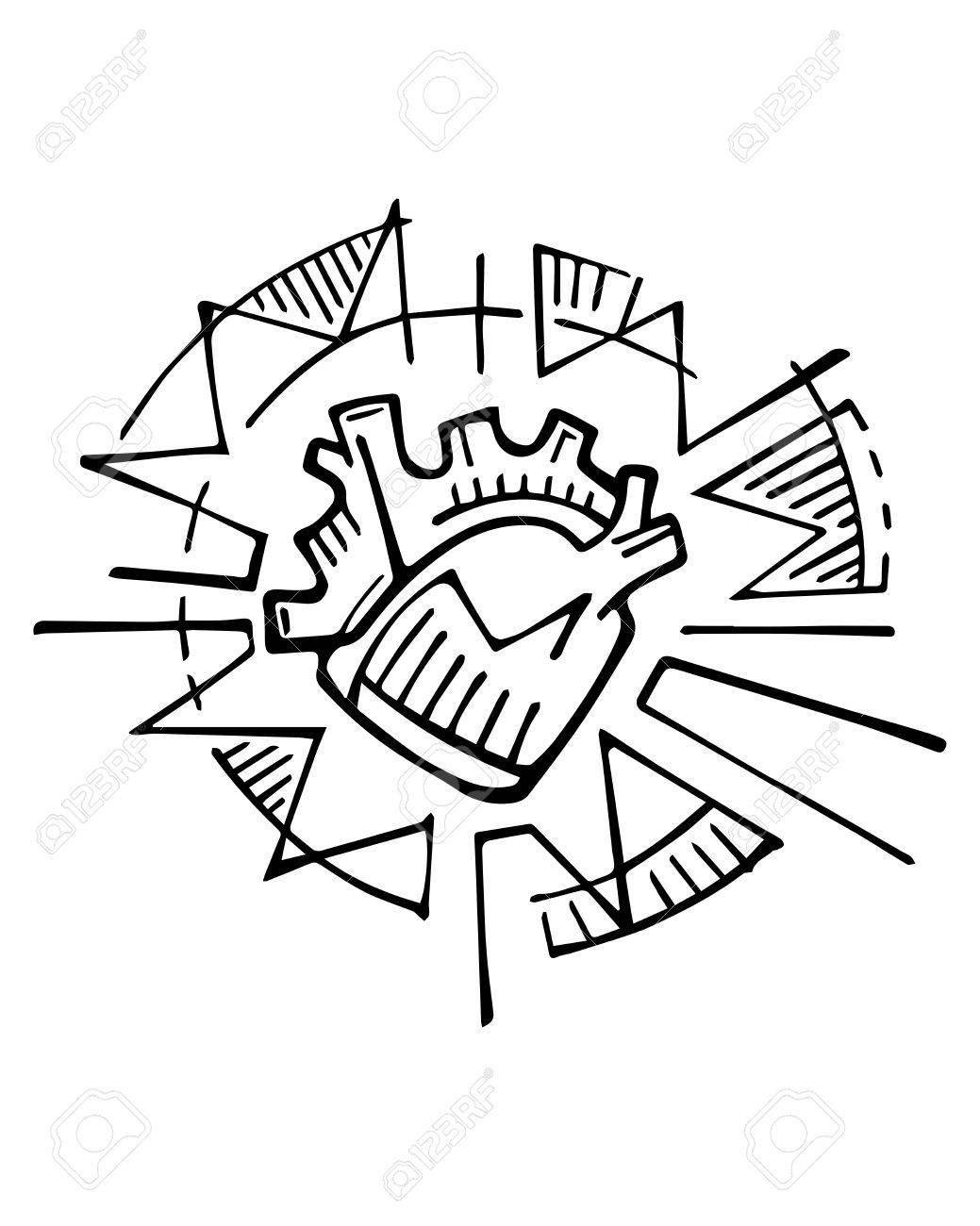 1039x1300 Hand Drawn Illustration Or Ink Drawing Of A Human Heart Symbol