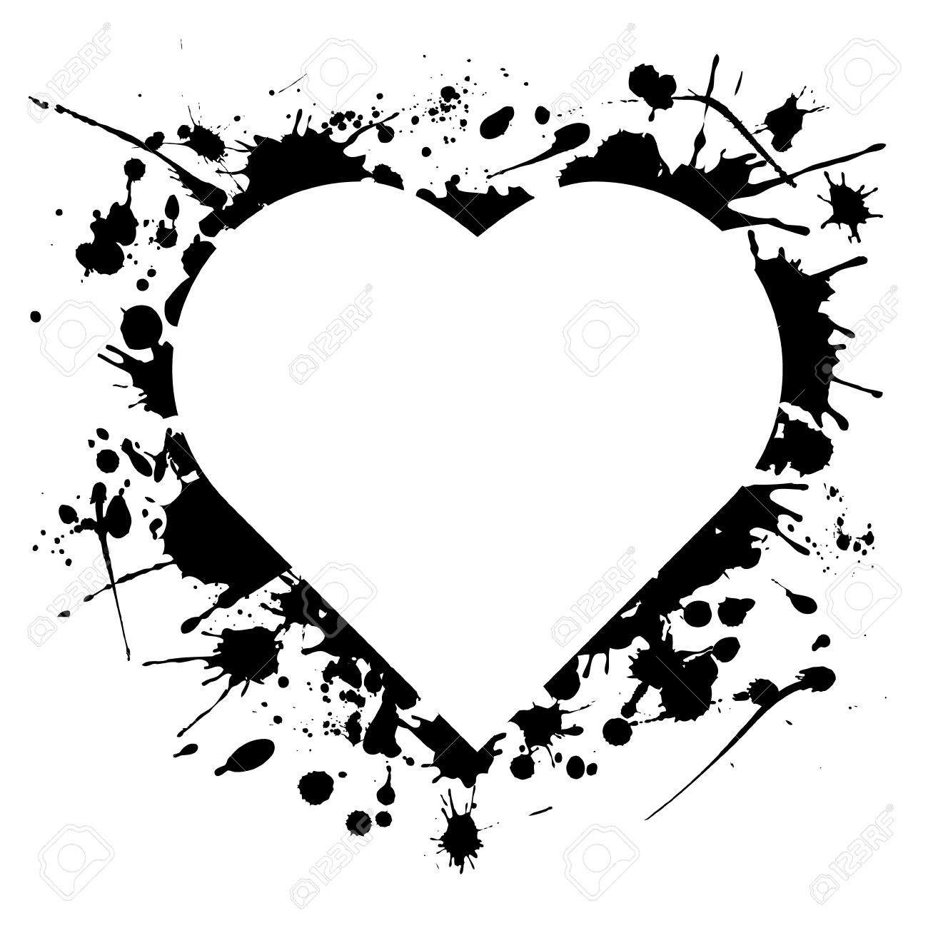 1300x1300 Ink Heart Royalty Free Cliparts, Vectors, And Stock Illustration