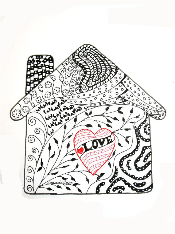 570x760 Love Lines Pen And Ink Abstract Drawing Love Is By Conniecoxstudio