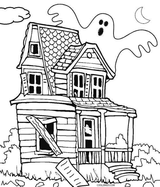 556x652 Printable Haunted House Coloring Pages For Kids Cool2bkids