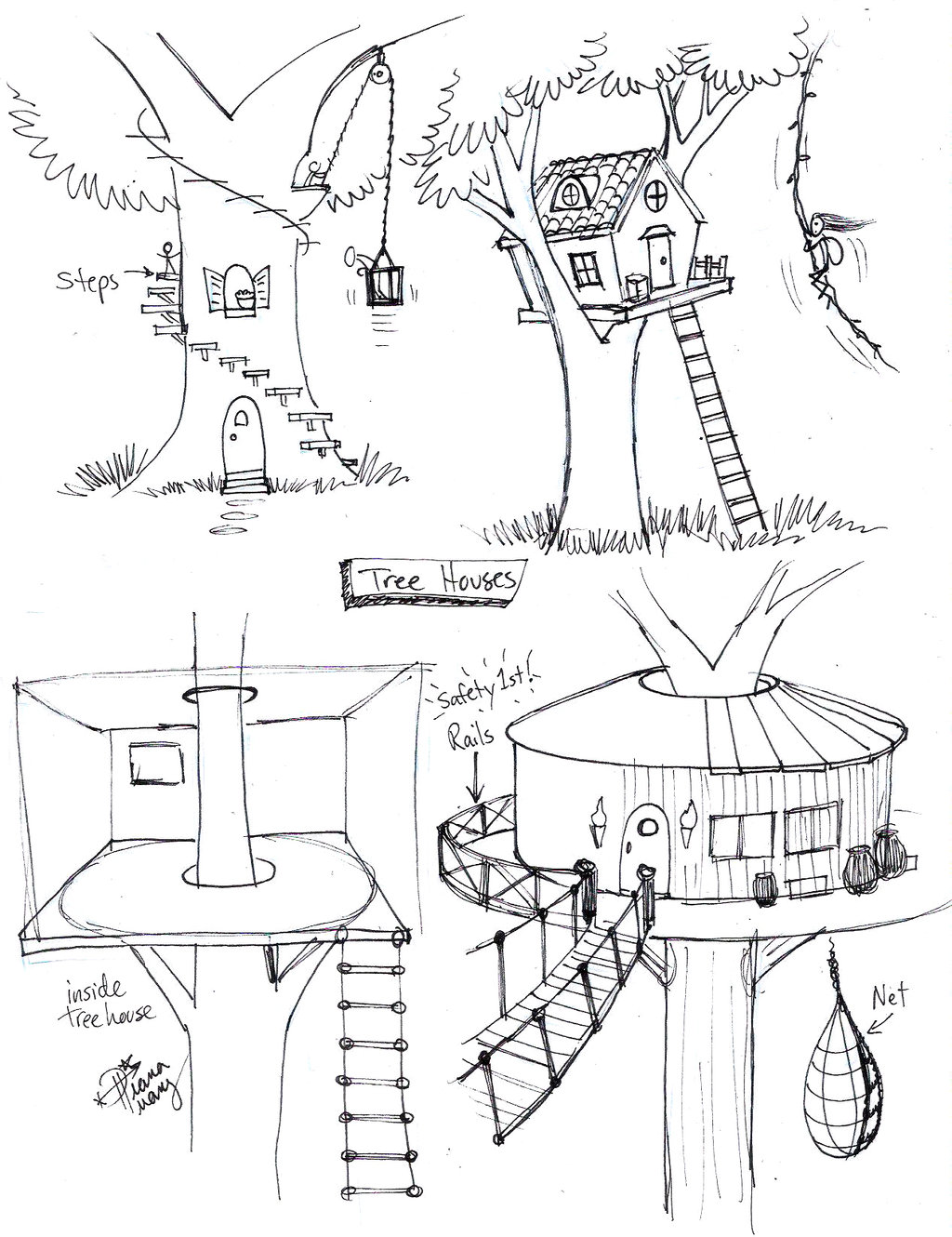 1024x1330 Draw Tree House By Diana Huang