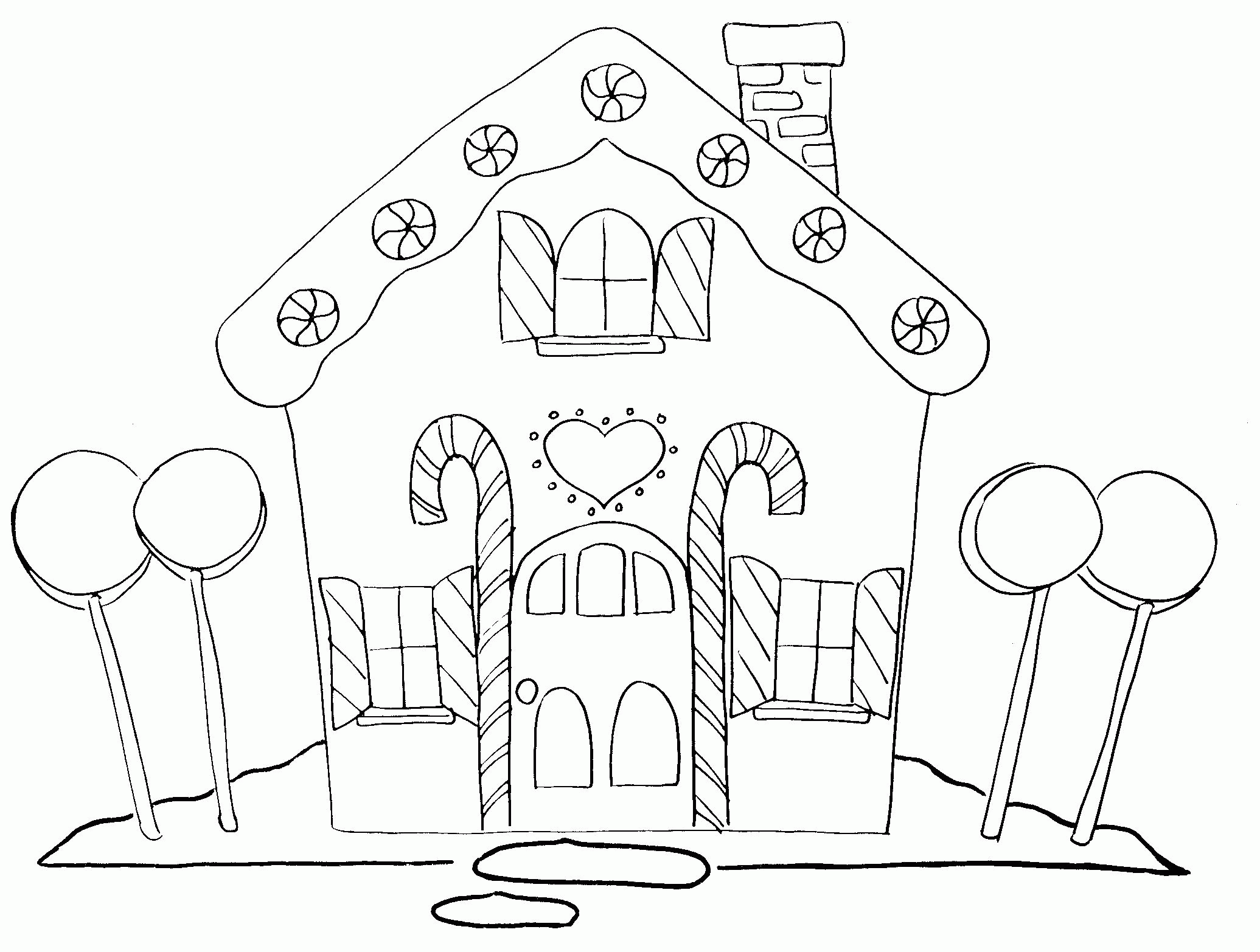2071x1566 Printable Gingerbread House Coloring Pages