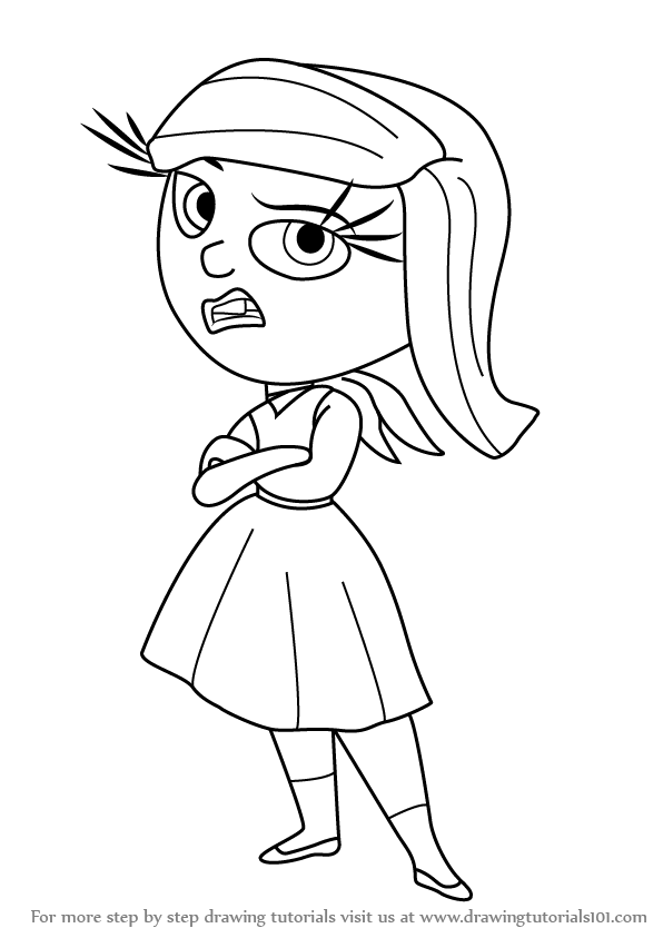 596x843 Learn How To Draw Disgust From Inside Out (Inside Out) Step By