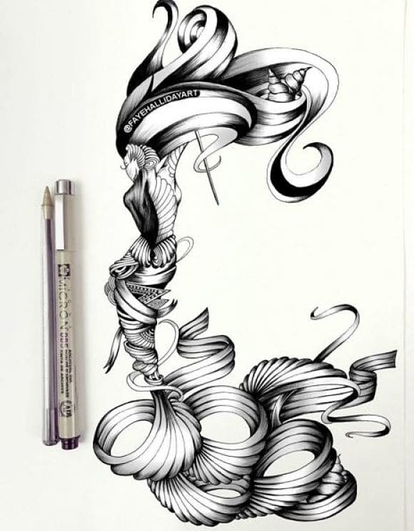 580x743 Artist Creates Tribal Drawings Of Animals