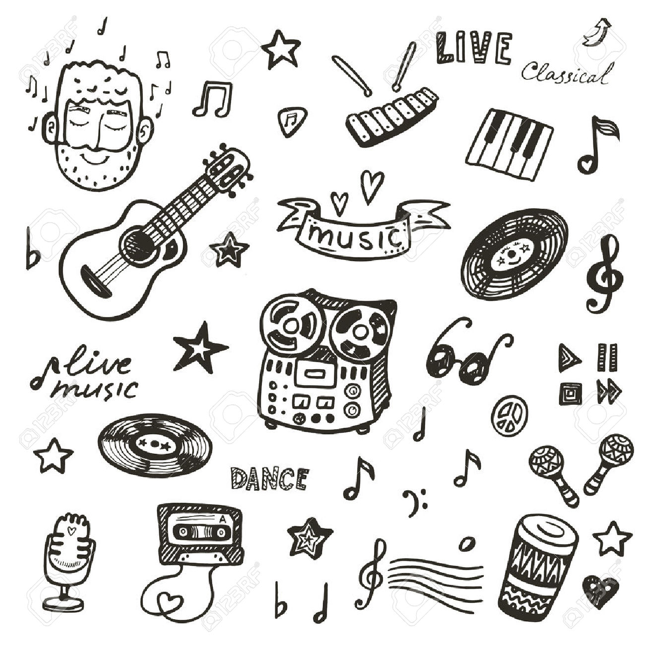 1300x1300 Drawn Music Musical Instrument