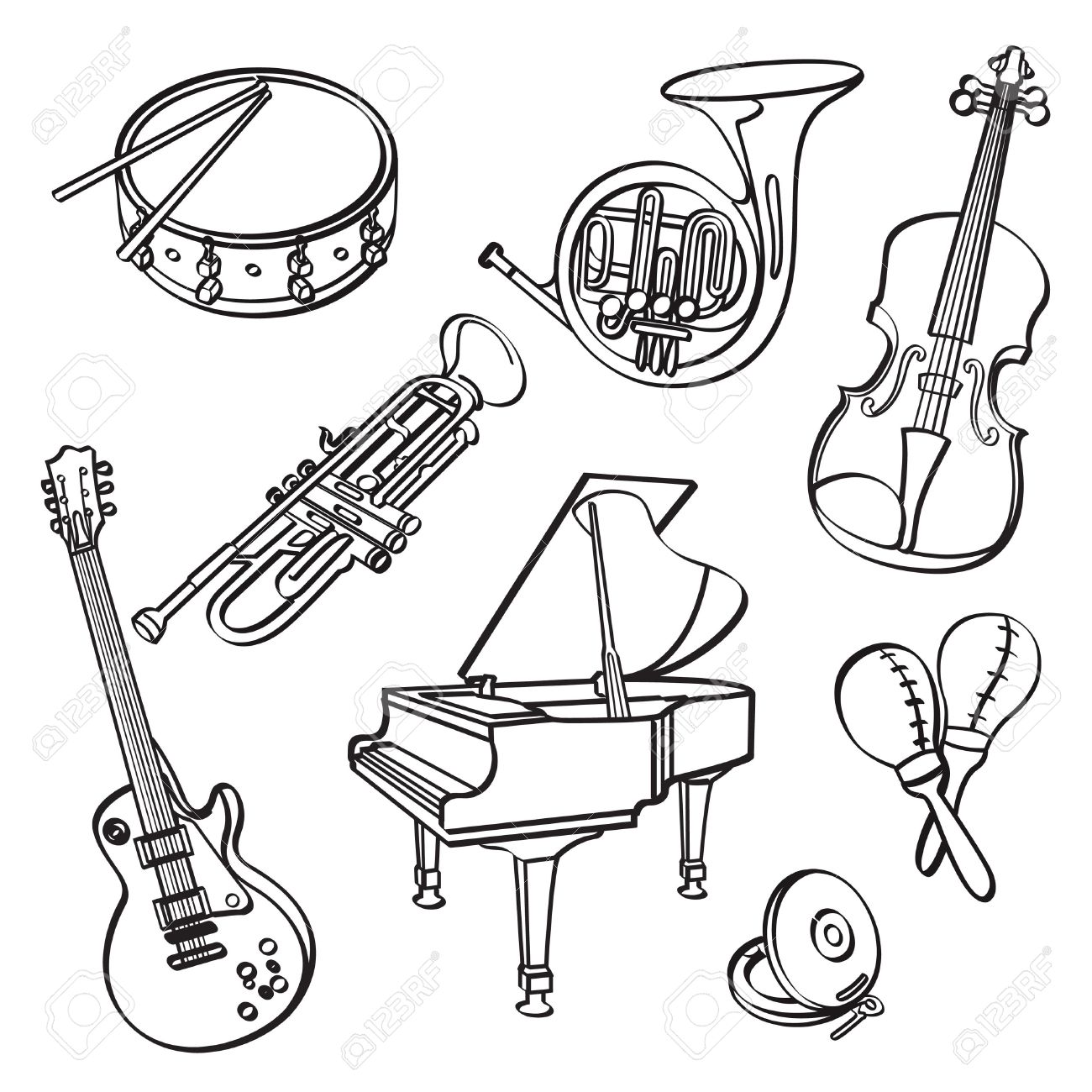 1300x1300 Musical Instruments Royalty Free Cliparts, Vectors, And Stock