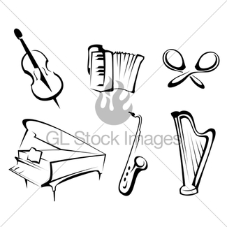 325x325 Set Of Musical Instruments Drawings Gl Stock Images