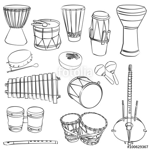 500x500 African Traditional Musical Instruments Stock Image And Royalty