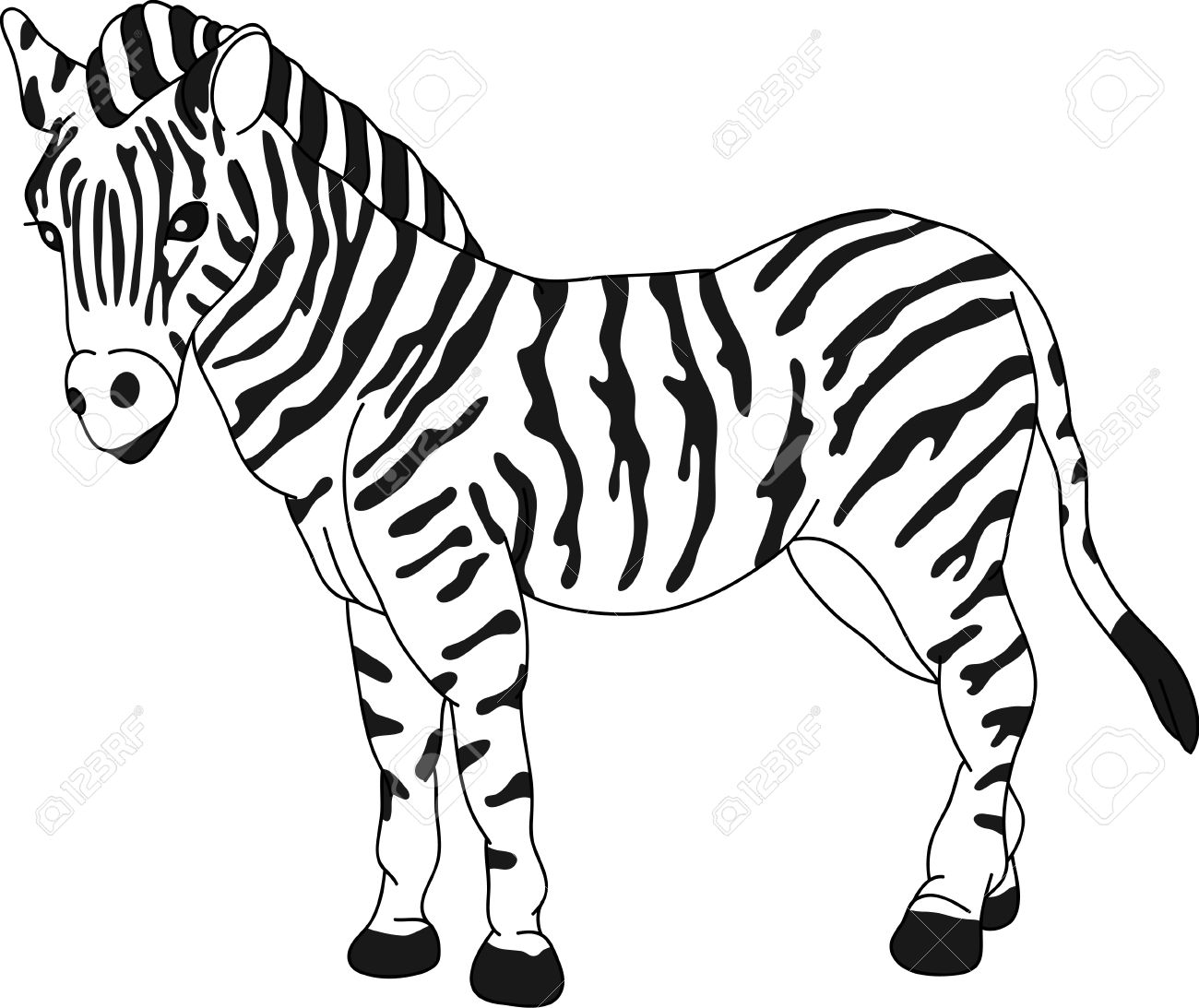 1300x1093 Interesting Design Ideas Zebra Outline Vector Standing Isolated