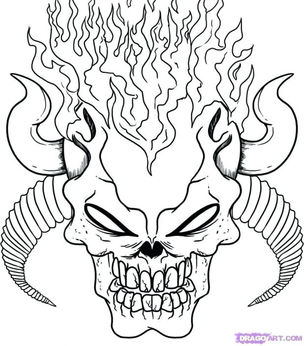 618x703 Interesting Scary Coloring Pages 82 With Additional Line Drawings