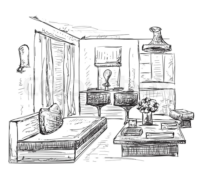 800x686 Interior Room Sketch