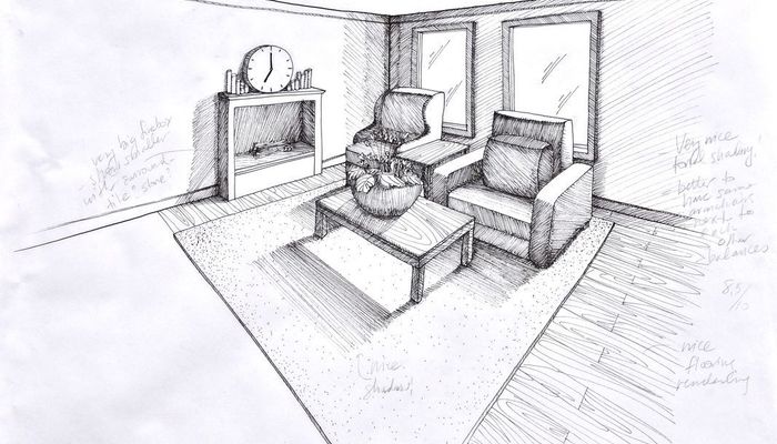 700x400 2 Point Perspective Living Room
