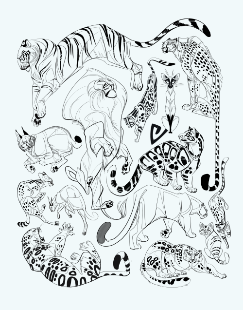 500x636 Happy International Cat Day! Poses Cat, Drawing