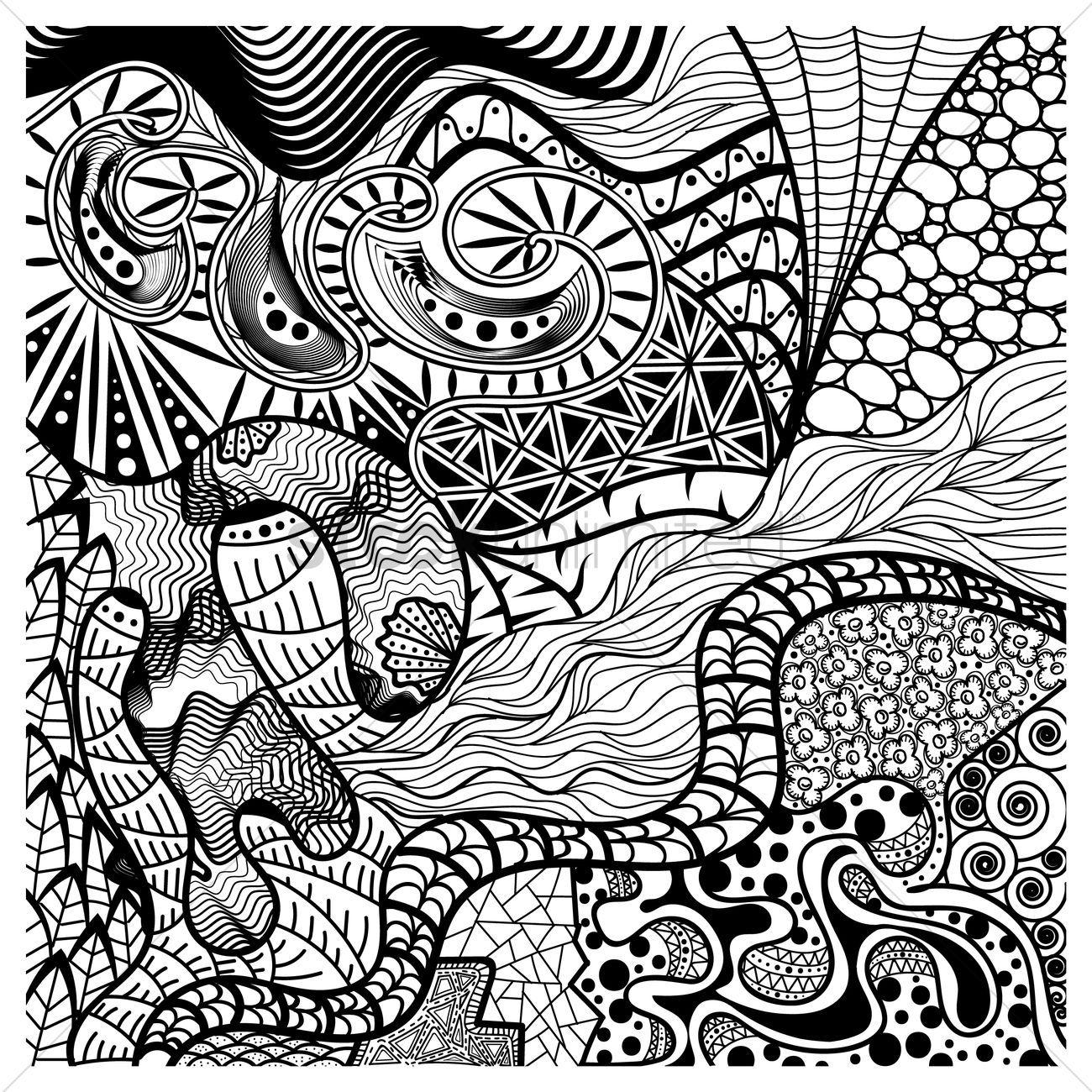 1300x1300 Intricate Abstract Design Vector Image