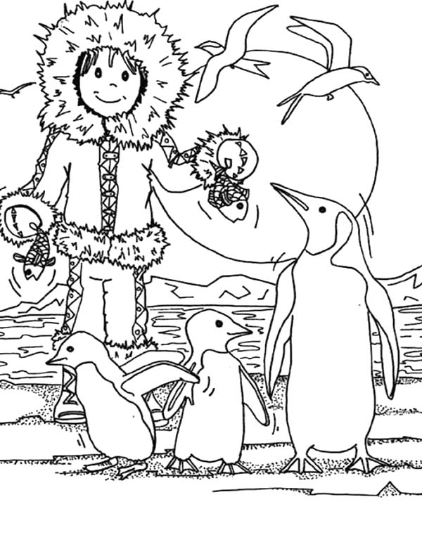 600x771 Eskimo Coloring Page