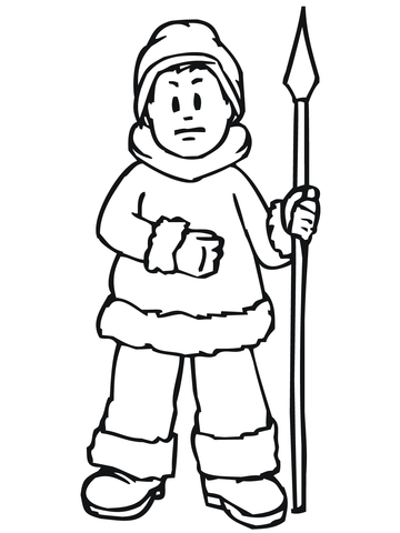 360x480 Inuit Hunter Coloring Page Free Printable Coloring Pages