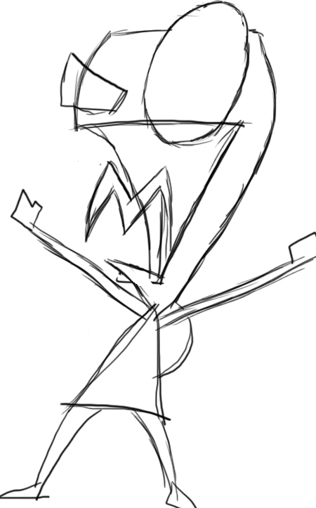 450x723 How To Draw Invader Zim