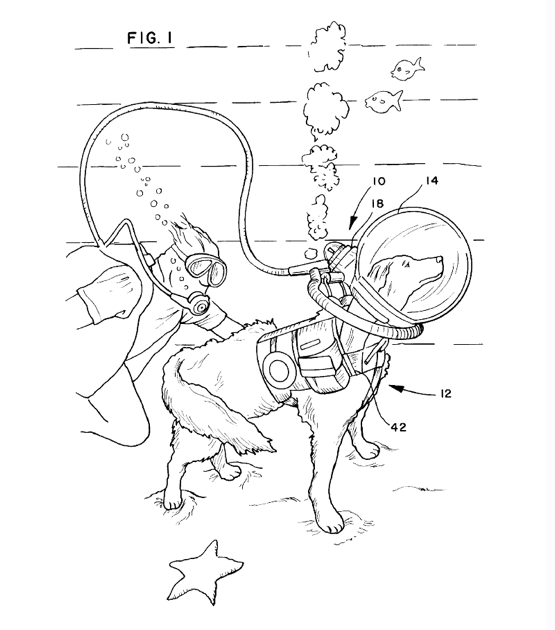 555x630 Patent News Blog Crazy Inventions Scuba Diving Dog (Us Patent