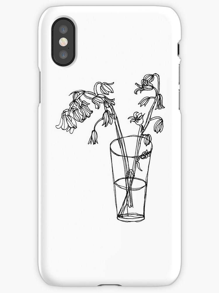 750x1000 Bluebells Continuous Line Sketch Drawing Iphone Cases Amp Skins By