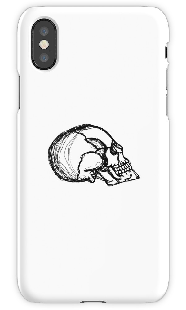 600x1000 Continuous Line Skull Pen Drawing Iphone Cases Amp Skins By Jvke