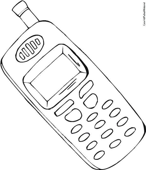 600x697 Download Phone Coloring Page