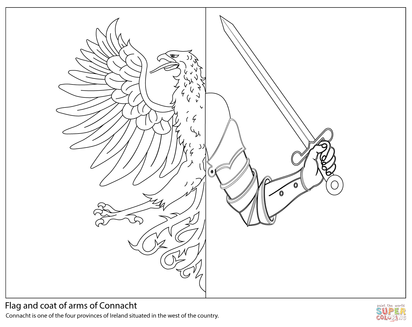 1593x1266 Flag Of Connacht Coloring Page Free Printable Coloring Pages