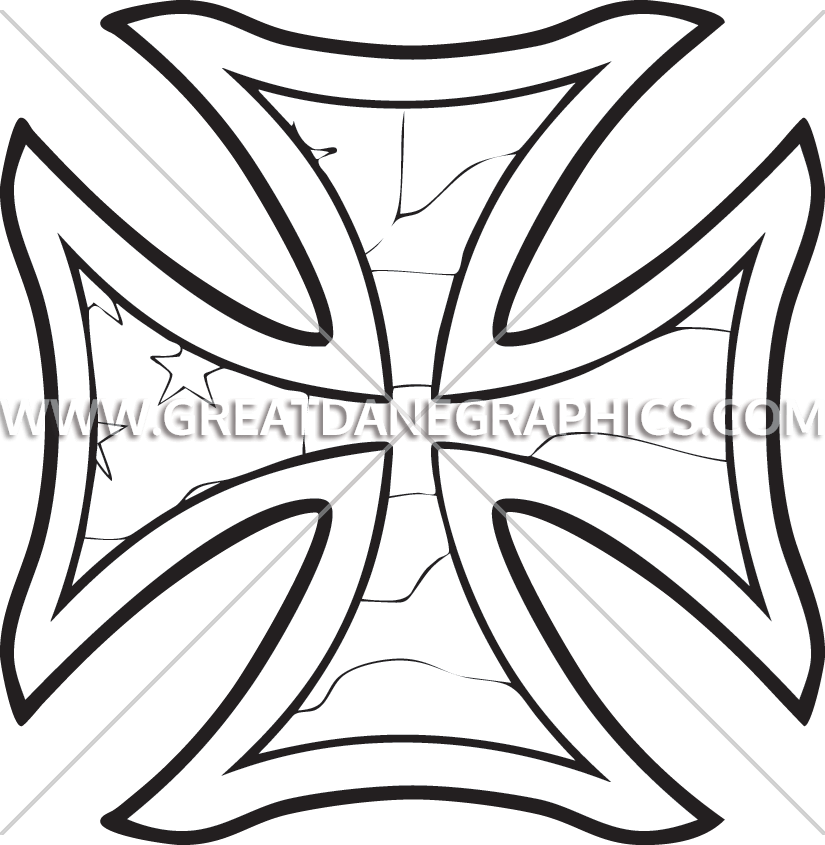 825x845 Iron Cross Production Ready Artwork For T Shirt Printing