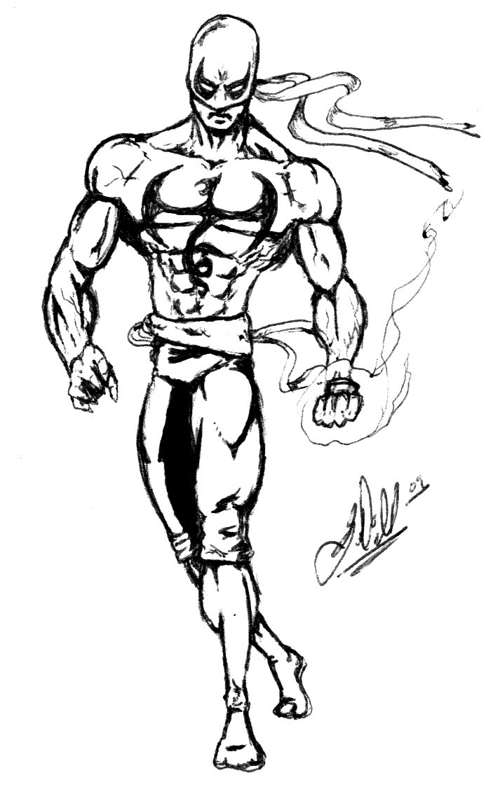 713x1123 Iron Fist Quick Fanart Sketch By Gwdill