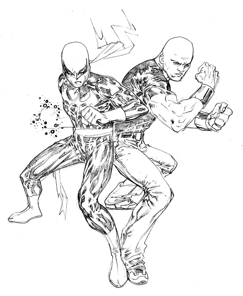 800x972 Iron Fist And Luke Cage By Spiderguile