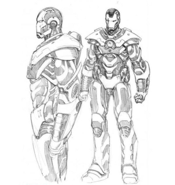 600x634 Iron Man 2 War Machine Coloring Pages