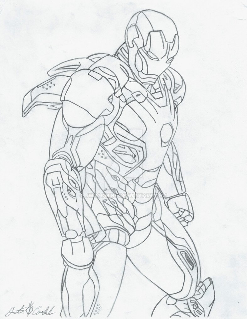 786x1016 Iron Man Mk 45 Sketch By Jwccomics