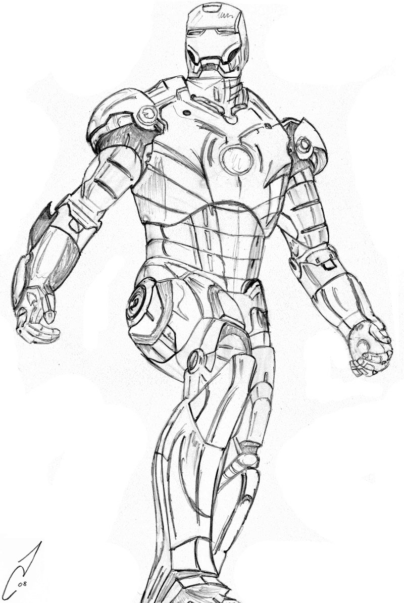 800x1194 Ironman Sketch By Calvey