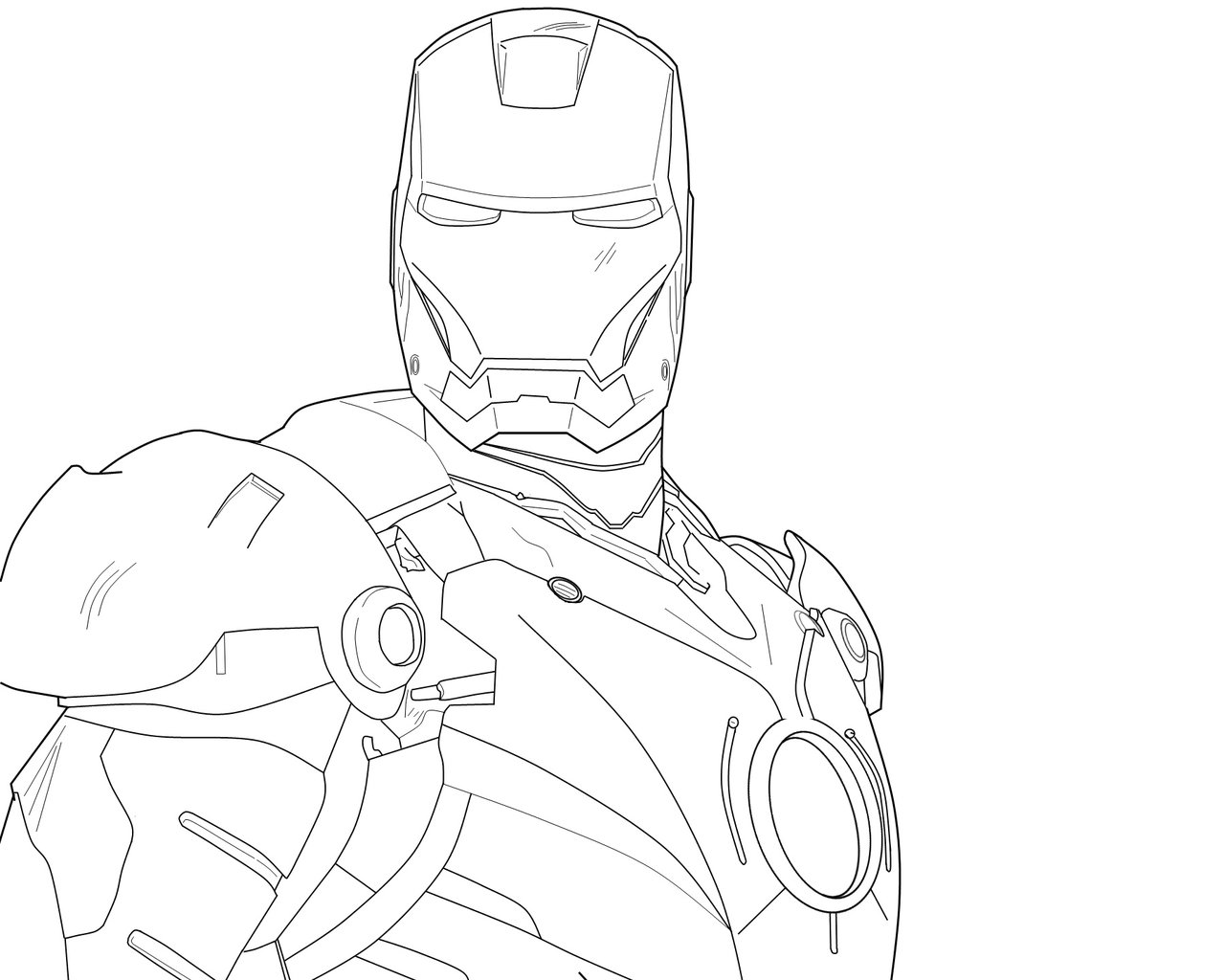 1280x1024 Iron Man Drawing