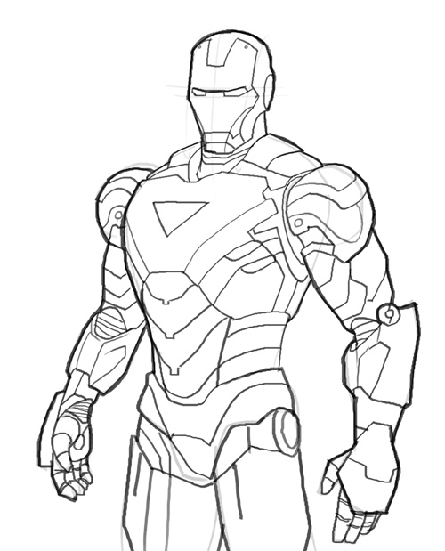500x619 How To Draw Iron Man