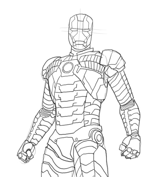 500x583 How To Draw Iron Man Mk 5