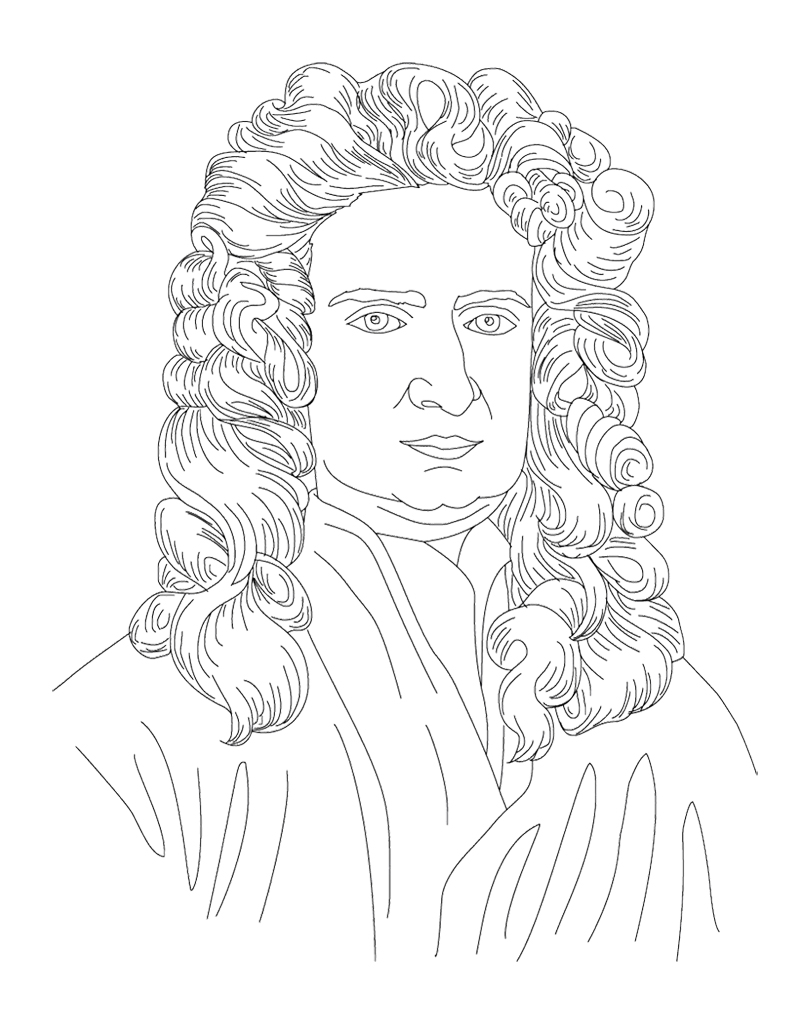 800x1034 Isaac Newton Face Coloring Page For Kids Kids Coloring Pages