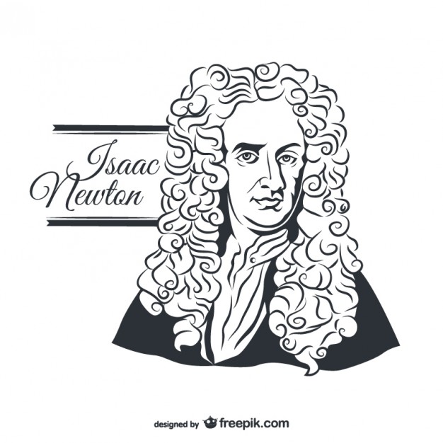 626x626 Isaac Newton Portrait Vector Free Download