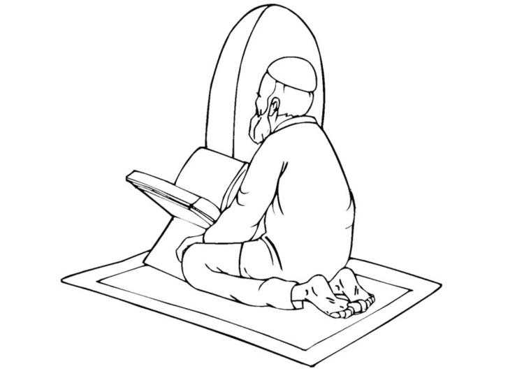 750x531 Coloring Page Muslim Praying