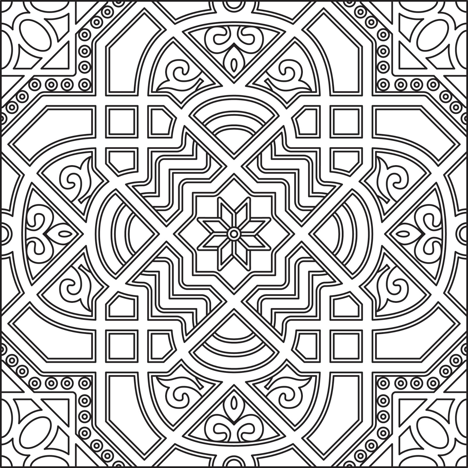 1600x1600 Black And White Islamic Art Design Patterns Arabic