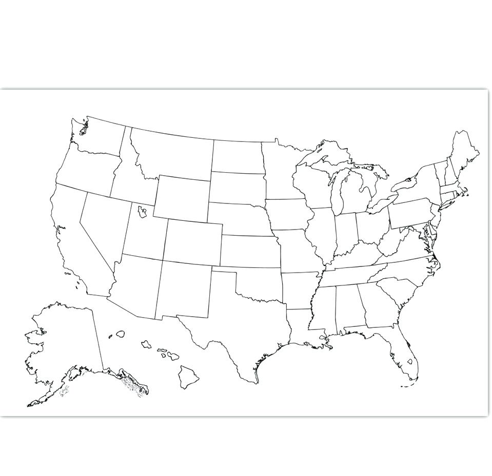 959x929 Coloring Map Of Usa Coloring Page Free Printable Pages