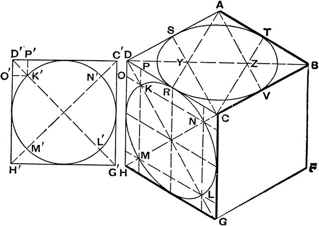 640x454 Isometric Drawing Of Circle Using Square Clipart Etc