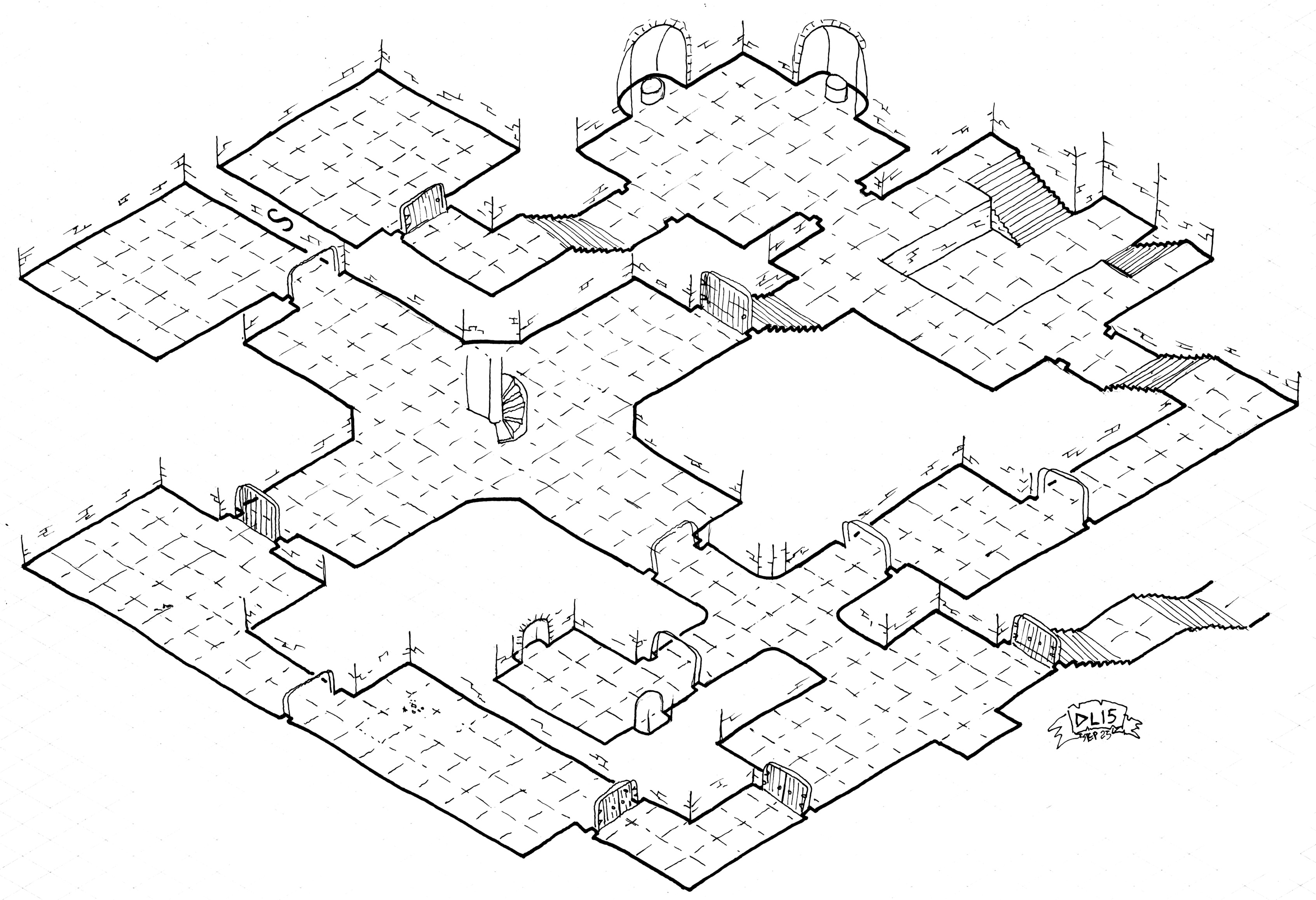 3386x2316 Friday Map] The Architect's Isometric Delve Dyson's Dodecahedron