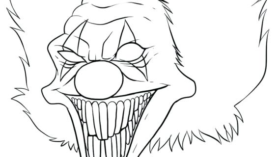 570x320 Scary Clown Coloring Pages Coloring Pages Draw A Clown Stylish